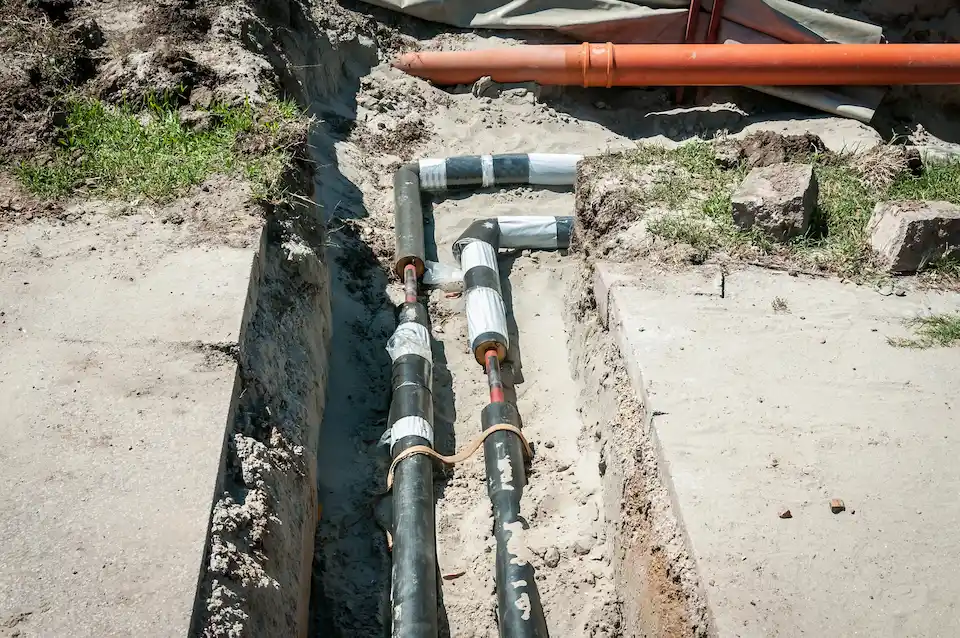 Buried Gas Lines running through sidewalk